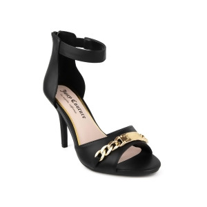 UPC 196050122271 product image for Juicy Couture Womens Black Chain Goring Padded Maia Open Toe Stiletto Zip-Up Dre | upcitemdb.com