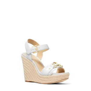 UPC 196238622333 product image for Michael Michael Kors Womens White Logo Embelished 1 Platform Padded Ankle Strap  | upcitemdb.com