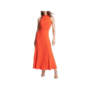 UPC 196163805986 product image for Michael Michael Kors Womens Orange Ribbed Zippered Unlined Pleated Sleeveless Ha | upcitemdb.com