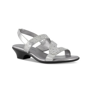 UPC 194136038935 product image for Karen Scott Womens Silver Cut Out Goring Rhinestone Elinna Round Toe Block Heel  | upcitemdb.com