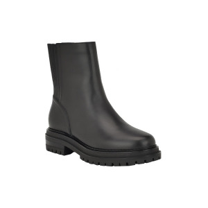 UPC 197648080324 product image for Calvin Klein Womens Black Goring Padded Greg Almond Toe Block Heel Zip-Up Leathe | upcitemdb.com