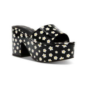 UPC 766390995011 product image for Wild Pair Womens Black Floral 2 Platform Slip Resistant Goring Cushioned Melborn | upcitemdb.com