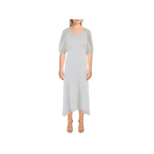 UPC 196284878777 product image for Calvin Klein Womens White Smocked Zippered Sheer Lined Asymmetrical Hem Pinstrip | upcitemdb.com