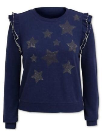 INC Womens Frayed Long Sleeve Jewel Neck Sweater 