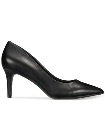 ALFANI Womens Black Cushioned Padded Jeules Pointed Toe Stiletto Slip On Leather Pumps Shoes 7.5 M 