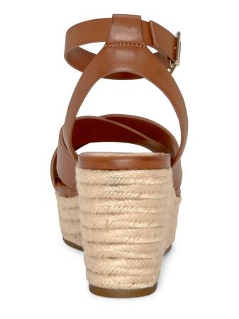 INC Womens Brown 1-1/2" Platform Crisscross Straps Ankle Strap Comfort Lemona Round Toe Wedge Buckle Espadrille Shoes 9 M alternate image