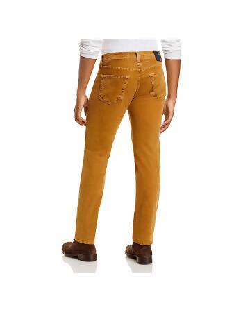 ADRIANO GOLDSCHMIED Mens Brown Straight Leg, Slim Fit Cotton Blend Pants 30R alternate image