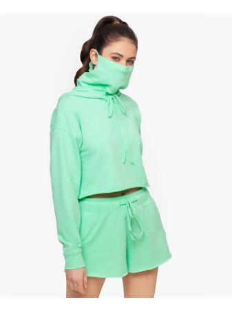 BAM BY BETSY & ADAM Womens Green Stretch Long Sleeve Hoodie Top M alternate image