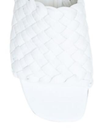 VINCE. Womens White Padded Woven Penley Square Toe Block Heel Slip On Leather Dress Heeled Mules Shoes 9 M alternate image