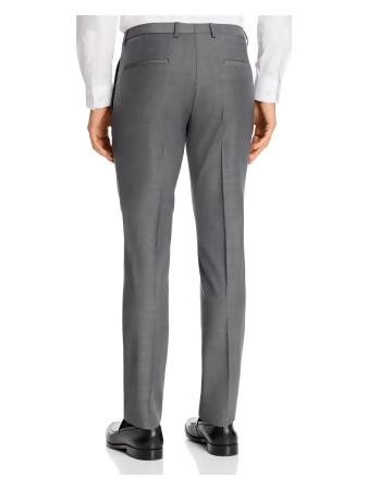HUGO BOSS Mens Hesten Gray Tapered, Houndstooth Extra Slim Fit Wool Blend Pants 36R alternate image