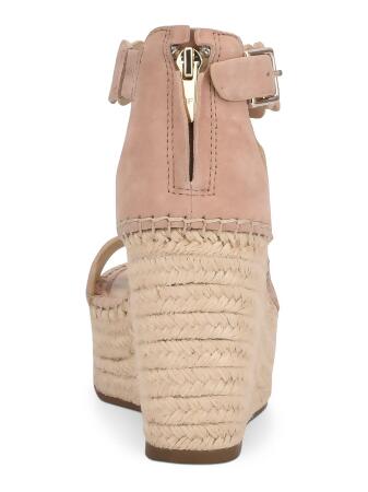 MARC FISHER Womens Beige Scalloped Crisscross Straps 1-1/2" Platform Gore Woven Lining Comfort Buckle Accent Calita Round Toe Wedge Zip-Up Leather Dress Espadrille Shoes 11 M alternate image