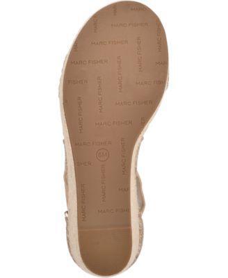 MARC FISHER Womens Beige Scalloped Crisscross Straps 1-1/2" Platform Gore Woven Lining Comfort Buckle Accent Calita Round Toe Wedge Zip-Up Leather Dress Espadrille Shoes 11 M alternate image