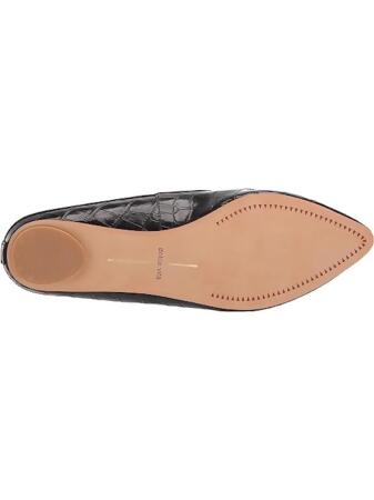 DOLCE VITA Womens Black Crocodile Comfort Metallic Gram Pointed Toe Slip On Leather Mules 6.5 alternate image
