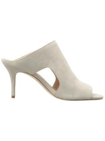 POUR LA VICTOIRE Womens Sand Beige Cutouts Cushioned Zandra Peep Toe Stiletto Slip On Leather Dress Heeled Mules Shoes 6.5 alternate image