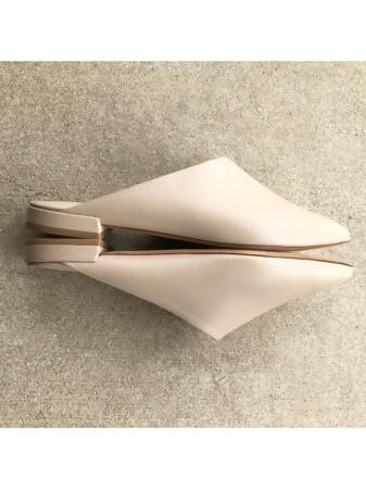 VINCE. Womens Beige Asymmetrical Padded Danna Pointed Toe Block Heel Slip On Leather Mules 5 M alternate image