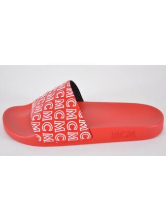 MCM Men's Diagonal Monogram Print Rubber Slides (Chinese Red) – Era  Clothing Store