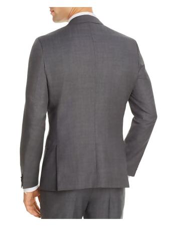 HUGO BOSS Mens Arti Sharkskin Gray Single Breasted, Extra Slim Fit Wool Blend Suit Separate Blazer Jacket 40L alternate image