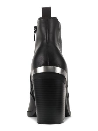 SUN STONE Womens Black Back Pull-Tab Goring Cushioned Abiigail Pointed Toe Block Heel Zip-Up Booties 11 M alternate image