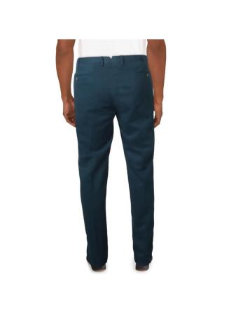 TORIN OPIFICIO Mens Teal Flat Front, Straight Leg Regular Fit Chino Pants 52 alternate image