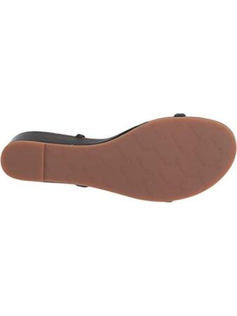 SPLENDID Womens Black Comfort Strappy Melanie Round Toe Wedge Slip On Leather Slide Sandals Shoes 8.5 M alternate image