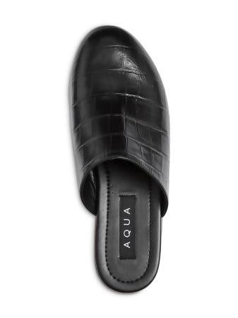 AQUA Womens Brown Crocodile Comfort Round Toe Block Heel Slip On Leather Clogs Shoes 7.5 alternate image