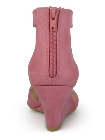JOURNEE COLLECTION Womens Pink Ankle Strap Cushioned Kova Pointed Toe Wedge Zip-Up Dress Pumps Shoes 9 M alternate image