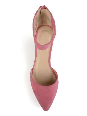 JOURNEE COLLECTION Womens Pink Ankle Strap Cushioned Kova Pointed Toe Wedge Zip-Up Dress Pumps Shoes 9 M alternate image