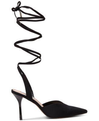 STEVE MADDEN Womens Black Wrapping Ankle Tie Cushioned Mari Pointed Toe Stiletto Lace-Up Dress Pumps Shoes 6.5 M alternate image