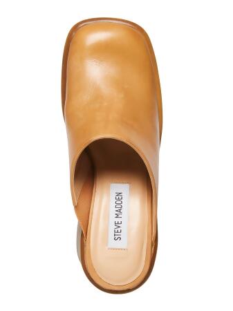 STEVE MADDEN Womens Brown 1" Platform Padded Goring Flirtie Square Toe Block Heel Slip On Leather Clogs Shoes 10 M alternate image