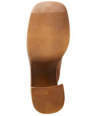 STEVE MADDEN Womens Brown 1" Platform Padded Goring Flirtie Square Toe Block Heel Slip On Leather Clogs Shoes 10 M alternate image