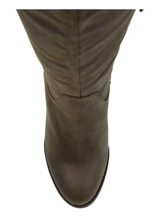 JOURNEE COLLECTION Womens Green Braided Padded Tasseled Jezebel Round Toe Wedge Zip-Up Riding Boot 7 alternate image