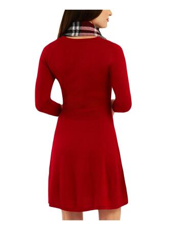 BCX DRESS Womens Red 3/4 Sleeve Crew Neck Above The Knee A-Line Dress  Juniors S