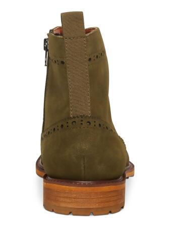 MADDEN Mens Olive Green Brogue Detailing Lace-Up Front Heel Pull-Tab Padded Remppr Wingtip Toe Block Heel Zip-Up Boots Shoes 7.5 alternate image