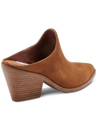 AQUA COLLEGE Womens Brown Waterproof Nia Pointed Toe Block Heel Slip On Leather Heeled Mules Shoes 8 M alternate image