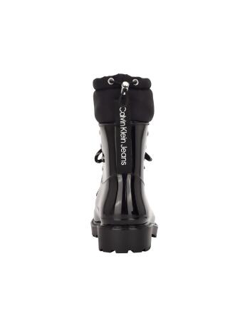 CALVIN KLEIN JEANS Womens Black Rain Lug Sole Water Resistant Eloy Round Toe Block Heel Lace-Up Rain Boots 10 M alternate image