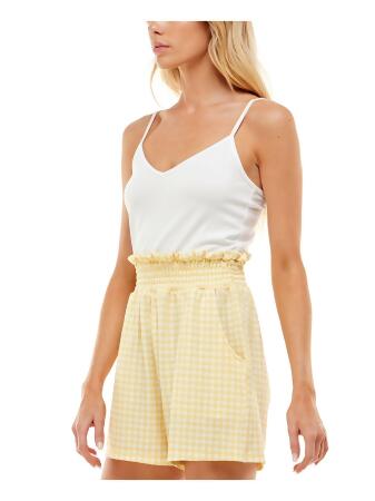ULTRA FLIRT Womens Pocketed Adjustable Smocked Waist Spaghetti Strap V Neck Shorts Romper alternate image