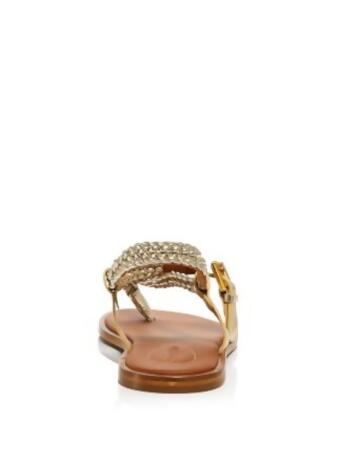 SEE BY CHLOE Womens Gold Metalic Braided Padded Nola Round Toe Buckle Thong Sandals Shoes 39.5 alternate image