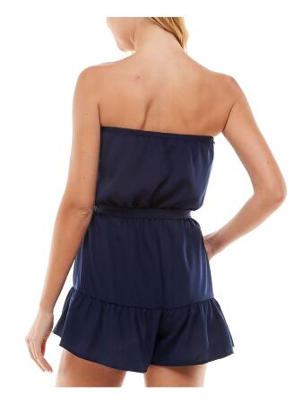 BEBOP Womens Sheer Sleeveless Strapless Wide Leg Romper alternate image