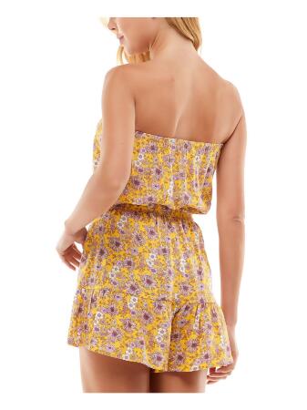 BEBOP Womens Tie Sleeveless Strapless Wide Leg Romper alternate image