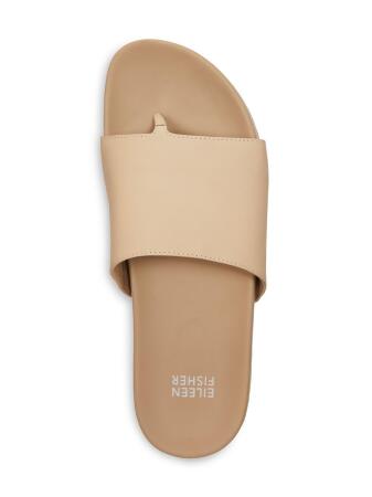 EILEEN FISHER Womens Beige Comfort Motion Round Toe Platform Slip On Leather Thong Sandals 7 M alternate image