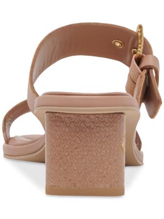 DOLCE VITA Womens Beige Buckled Strap Adjustable Padded Riva Square Toe Block Heel Slip On Leather Dress Heeled Sandal 5 M alternate image