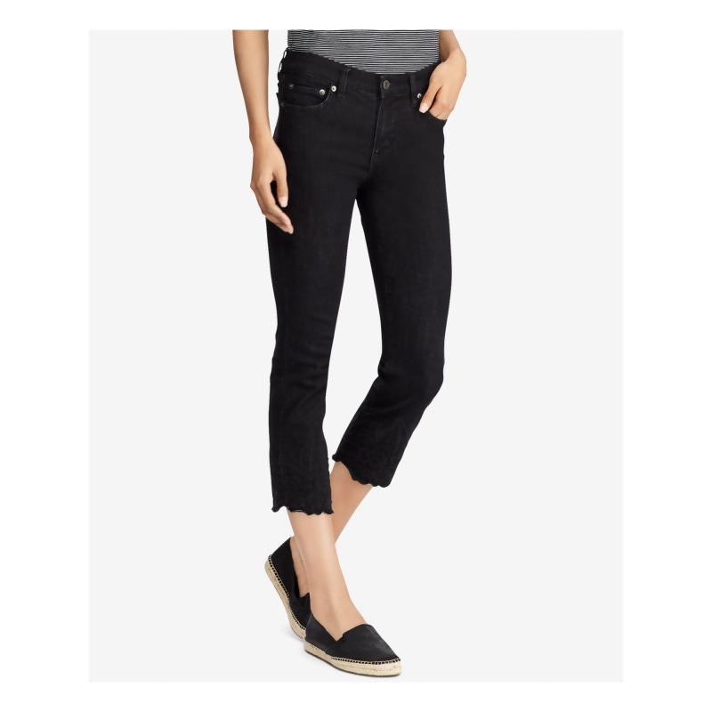black embroidered jeans