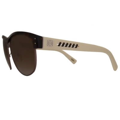 【LOEWE 羅威】流行半框街頭風款太陽眼鏡(乳白/咖啡 SLW844-0722) 