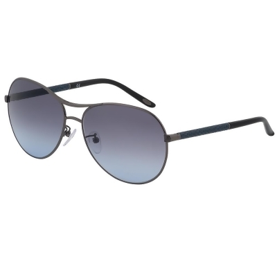 【LOEWE 羅威】精緻皮革鏡腳設計款太陽眼鏡(深藍/黑 SLW380-0568) 