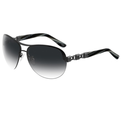 【LOEWE 羅威】品牌經典大理石紋鍊鎖設計款太陽眼鏡(黑/黑灰 SLW379-0568) 
