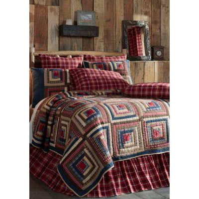 Ashton Willow Blue Rustic Lodge Bedding Harvey Cabin Cotton Patchwork Quilt Navy Queen