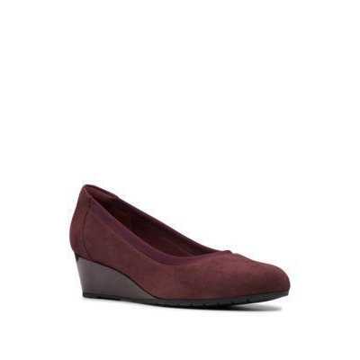 clarks suede wedges