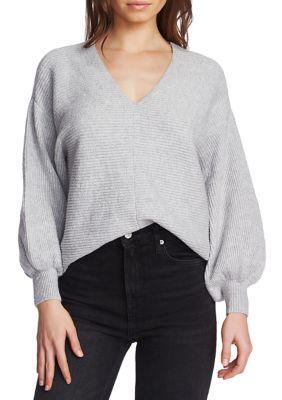 1. State V-Neck Bubble Sleeve Sweater 