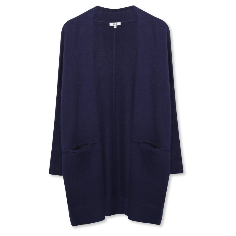ladies navy longline cardigan