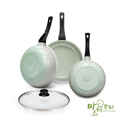 【韓國MASTER CUISINE】烹飪大師翠綠不沾鍋具組(3鍋1蓋)-美 